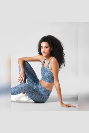 ONLY ONLY Blue Cross-Back Co-ord Sports Bra