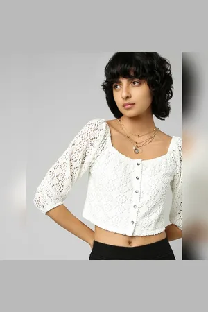 ONLY White Lace Crop Top