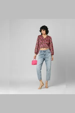 ONLY Pink Floral Crop Top