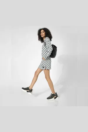 ONLY White High Rise Check Co-ord Skirt