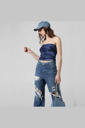 ONLY Blue Mesh Tube Top