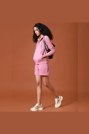 ONLY Pink High Neck Zip Co-ord Sweatshirt