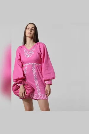 ONLY Pink Applique Detail Short Dress
