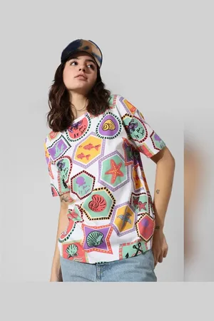 ONLY White Printed Oversized T-Shirt
