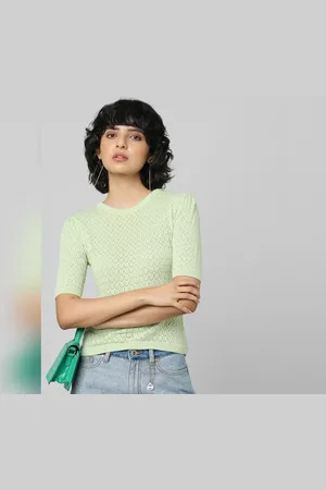 ONLY Green Textured Knitted Top