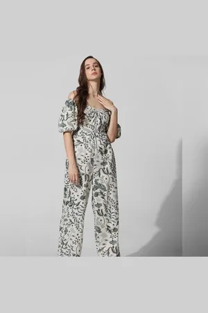 ONLY White Printed Cotton Jumpsuit