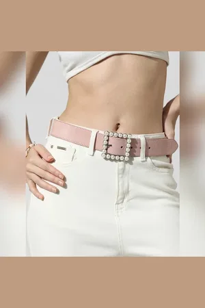 ONLY Pink Suede Dress Belt