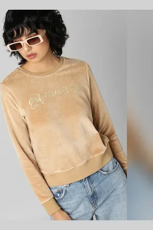 ONLY Brown Velvet Sweatshirt