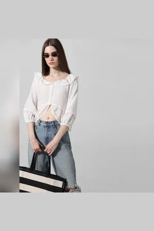 ONLY White Peter Pan Collar Top