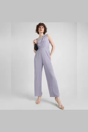 ONLY Lavender Plisse One-Shoulder Jumpsuit