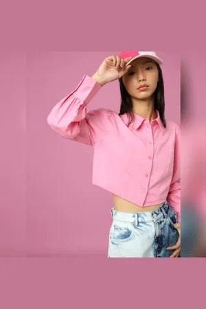 ONLY Pink Cropped Shirt