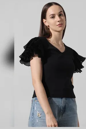 ONLY Black Ribbed Knit Top