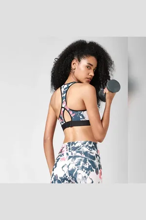 ONLY ONLY Off-White Printed Co-ord Sports Bra