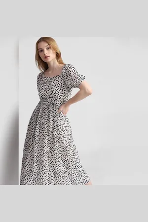 ONLY White Polka Dot Midi Dress