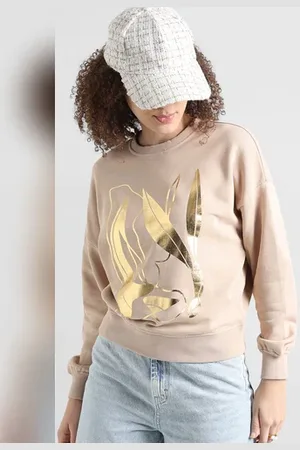 ONLY Beige Foil Print Sweatshirt