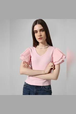 ONLY Pink Ribbed Knit Top
