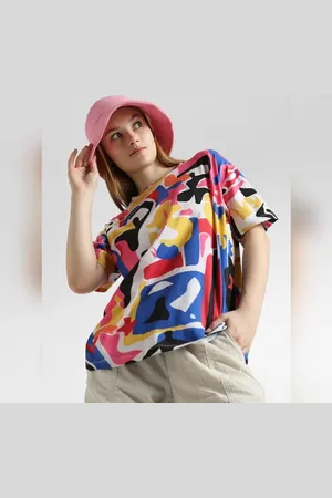 ONLY Multi-Colour Abstract Print Oversized T-shirt