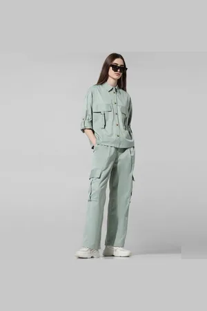 ONLY Green High Rise Co-ord Set Cargo Pants