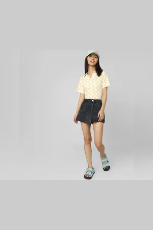 ONLY Black Mid Rise Denim Skorts