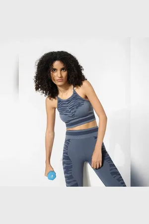 ONLY ONLY Blue High Rise Animal Print Training Tights