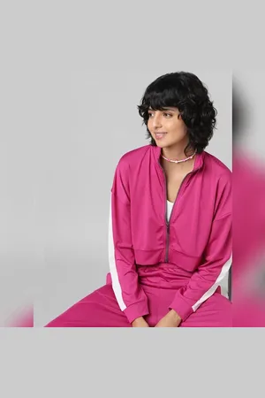 ONLY Pink Zip-Up Cropped CO-ORD Sweatshirt