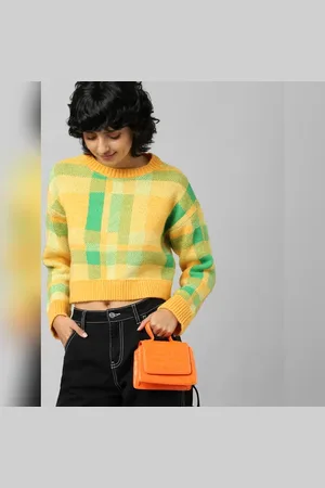ONLY Orange Jacquard Knit Pullover