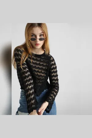 ONLY Black Sheer Knit Pullover