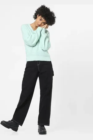 ONLY Green Textured Jacquard Pullover