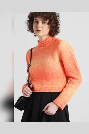 ONLY Orange Ombre High Neck Pullover