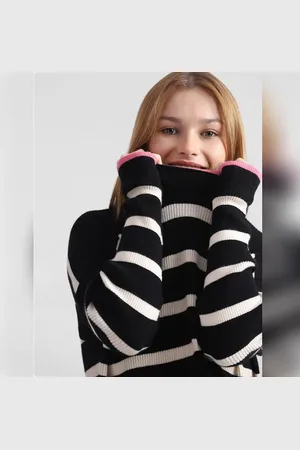 ONLY Black Striped High Neck Pullover