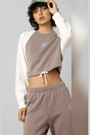 ONLY Brown Colourblocked Co-ord Sweatshirt
