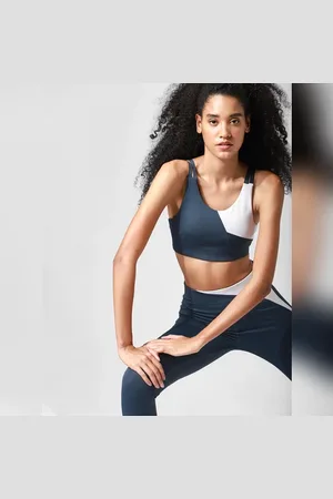 ONLY ONLY Blue Colourblocked Co-ord Sports Bra