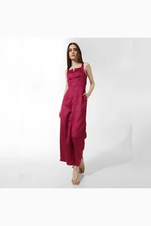 ONLY Dark Pink Jacquard Shimmer Jumpsuit