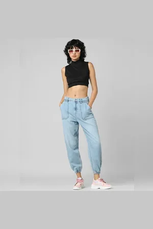 ONLY Light Blue Mid Rise Denim Joggers