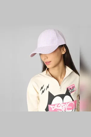 ONLY Purple Check Print Cap