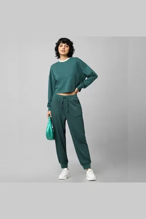 ONLY Green Cropped Co-ord Sweatshirt