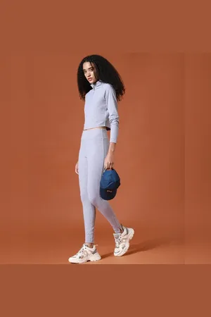 ONLY Grey High Rise Ribbed Co-ord Leggings