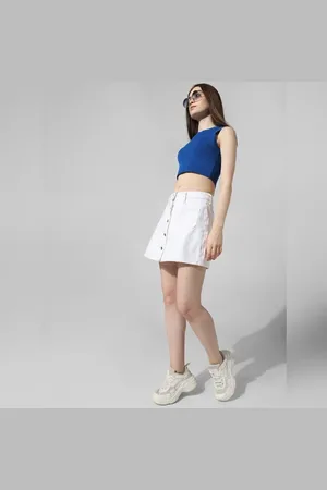 ONLY White High Rise Denim Skorts