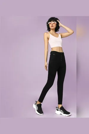 ONLY Black High Rise Buttoned Skinny Jeans