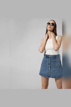 ONLY Blue High Rise Denim Skorts