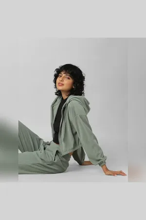 ONLY Green Zip Hooded Co-ord Sweatshirt