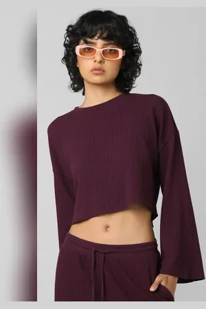 ONLY Purple Ribbed Co-ord Sweatshirt