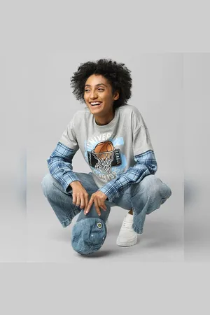 ONLY Grey Varsity Sweatshirt