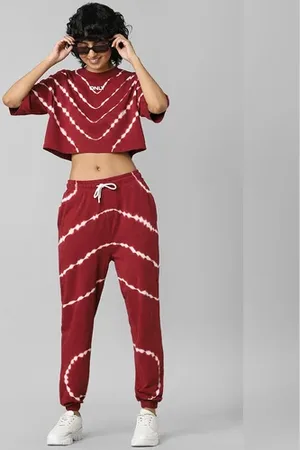 ONLY Red Mid Rise Tie Dye Co-ord Joggers