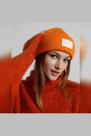 ONLY Orange Ribbed Beanie