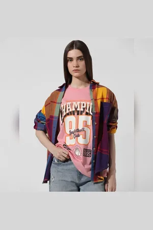 ONLY Pink Printed Oversized T-shirt
