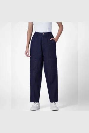 ONLY Dark Blue High Rise Cargo Jeans