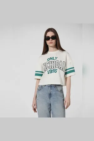 ONLY White Printed Oversized T-shirt