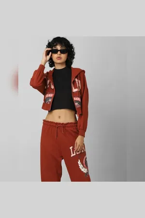 ONLY Brown Printed Zipped Co-ord Sweatshirt