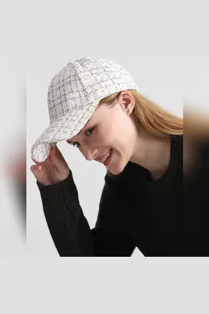 ONLY White Check Twill Cap
